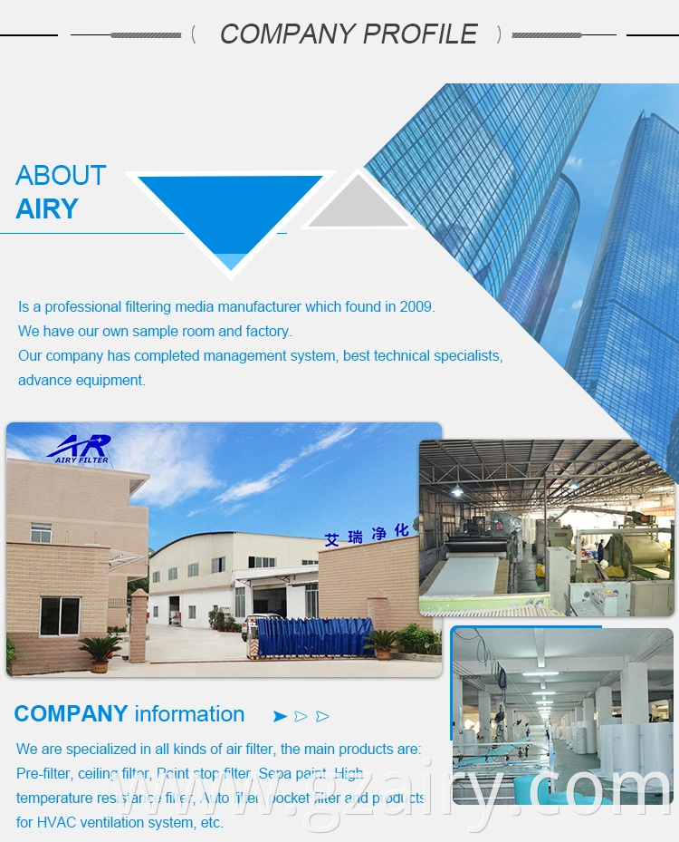 2.0m*20m Arrestor Paint Stop Airy Spray Booth Filter with Ar